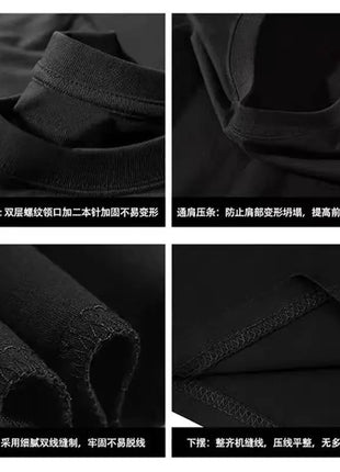 2025 Nuova T-shirt con stampa teschio retrò americano in puro cotone con girocollo e top estivi euro