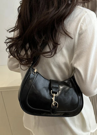 Elegante Borsa a Tracolla da Donna - Borsetta Quadrata Retrò con Chiusura a Zip, in Resistente Materiale PU