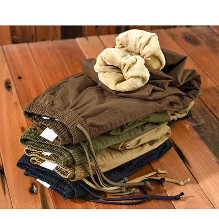 Winter New Thickened 100% Cotton Cargo Velvet Men's Winter Pants Comfortable Soft Keep Warm Retro Street Trousers  AZ640
