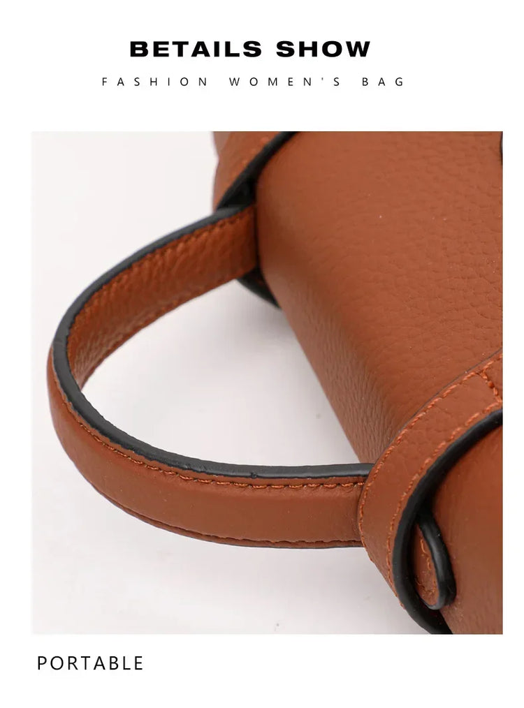 Borsa Mini Boston a Righe e Quadri in Tessuto con Finiture in Ecopelle, Chiusura a Giro e Torsione, Design con Patta, Borsa a Mano da Donna, a Tracolla, Portamonete