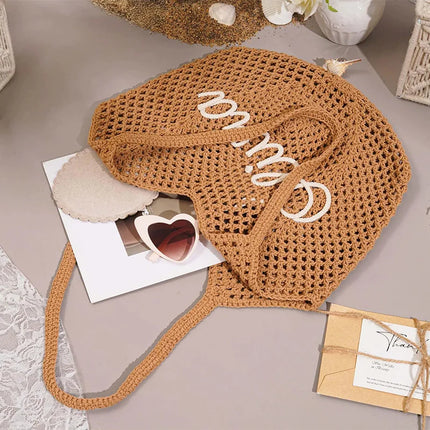 Personalized Beach Bags, Bridesmaid Gift Bags, Straw Beach Bags, Wedding Favors Gifts, Beach Travel Bag, Bachelorette Party Favors