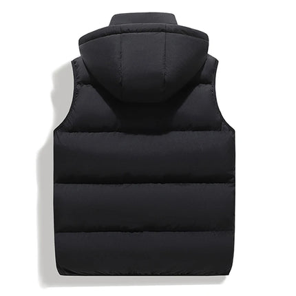 Winter Men Thicken Warm Sleeveless Vests Mens Autumn Detachable Hat Outwear Hooded Waistcoat Vest Jackets Mens Casual Vests Male