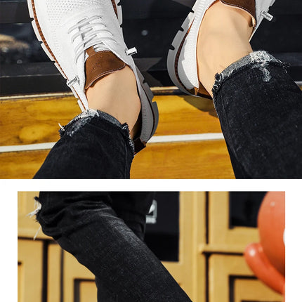 Scarpe Eleganti Casual da Uomo, Sneakers da Passeggio alla Moda, Oxford in Rete per il Lavoro, Leggere con Suola Morbida
