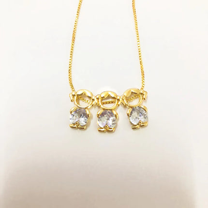 Nidin Fashion Cute Girls Boys Pendant Necklaces For Women Heart Shape Crystal Zircon Charm Clavicle Chain Jewelry Birthday Gifts PlatiNum