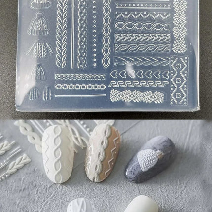 1pc Sweater Line Hat 3D Mold Silicone Nail Art Decorations Ultrathin DIY Templates Mold for Nails Jewelry Crafts