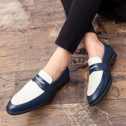 Moda Bianco Rosso Blu Mix Patchwork Scarpe casual per uomo Designer Penny Mocassini Abito da ballo formale per matrimonio Calzature per ritorno a casa