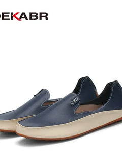 DEKABR Uomo Casual Appartamenti Moda Mocassini morbidi in vera pelle Mocassini di marca Scarpe da uomo traspiranti di alta qualità Plus Size 36-47