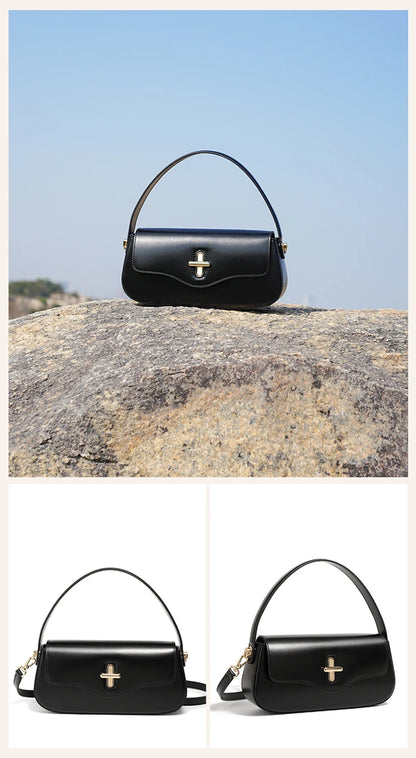 2025 New Genuine Leather Women's Bag Luxury Stick Bag Senior Designer Shoulder Bag Fashion Handbag Commuter