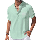 Camicie da uomo in cotone e lino nuove estive T-shirt a maniche corte Colletto Henry T-shirt da uomo casual Camicia da uomo Abbigliamento uomo