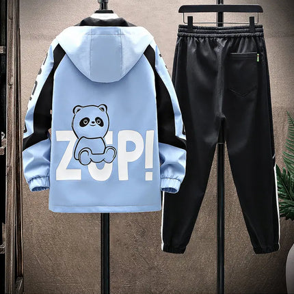 Spring Autumn Men Tracksuit Set Casual Sportswear Hooded Jackets Pants 2 Piece Sets Hip Hop Running Sports Suit