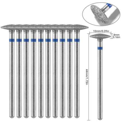 10Pcs Diamond Milling Cutter For Manicure Electric Nail Drill Bits Accessory Pedicure Machine Nail File Gel Remover Tool uñas Accesorios Y Herramientas