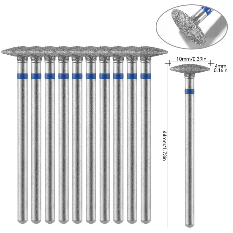 10Pcs Diamond Milling Cutter For Manicure Electric Nail Drill Bits Accessory Pedicure Machine Nail File Gel Remover Tool uñas Accesorios Y Herramientas