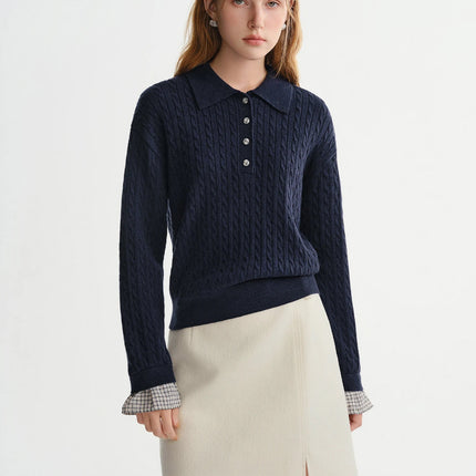DUSHU Classic Long and Short Elastic Waist A-line Skirt 2025 Winter Skirt for Women Solid Simple Commuting Office Ladies College PlatiNum