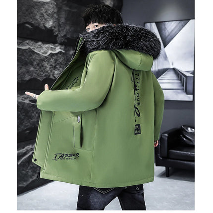 Winter Men's Long Down Jacket Fashion Male Thermal Parkas Coats Casual Men Classic Fur Collar Warm Padded Jackets Clothing 5XL