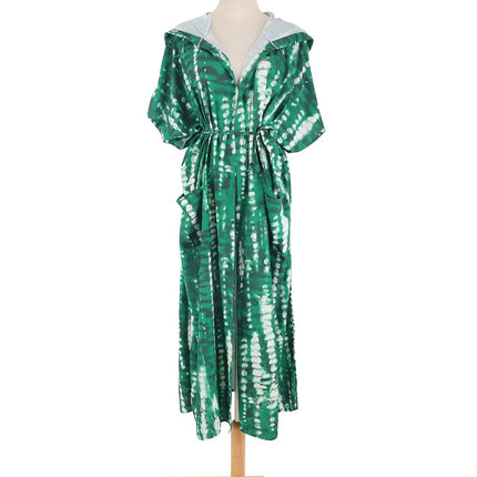 Costume da bagno donna copricostume lungo Kimono da spiaggia orlo curvo allentato aperto davanti Tie Dye abbigliamento da spiaggia platinumshop