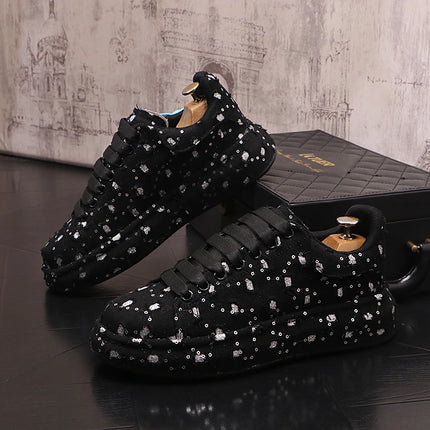 New Fashion Men Embroidery Canvas glitter Loafers Mens Casual Oxford Shoes Wedding Groom Driving Homecoming Business Footwear