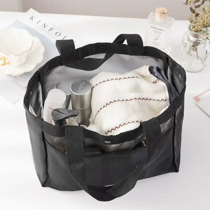 New Mesh Shoulder Bag Transparent Large Capacity Beach Bags Women's Hollow Multi-functional Bag