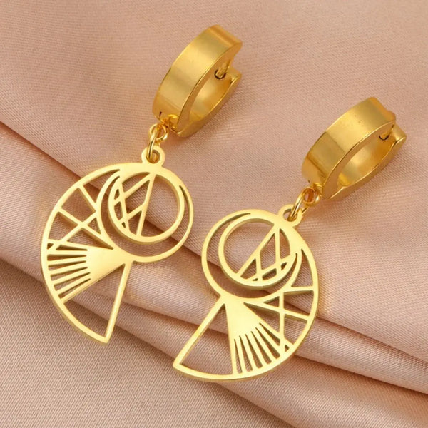 LIKGREAT Orecchini a spirale vuoti Orecchini pendenti con ciondolo a forma di lumaca geometrica per le donne Regalo di gioielli minimalisti Nuove tendenze