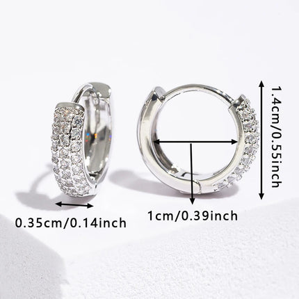 Luxury Zirconia Pave Wide Big Hoop Earrings Women Men Unisex Huggies Earrings Hip Hop Jewelry Bridal Wedding Accessories Gift PlatiNum