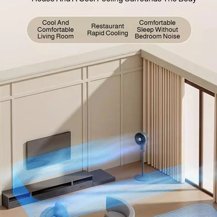 Ventilatore intelligente regolabile con 3 impostazioni di velocità Circolatore d'aria a basso rumore e ventilatore a torre Vento silenzioso e potente Ideale per il raffreddamento domestico