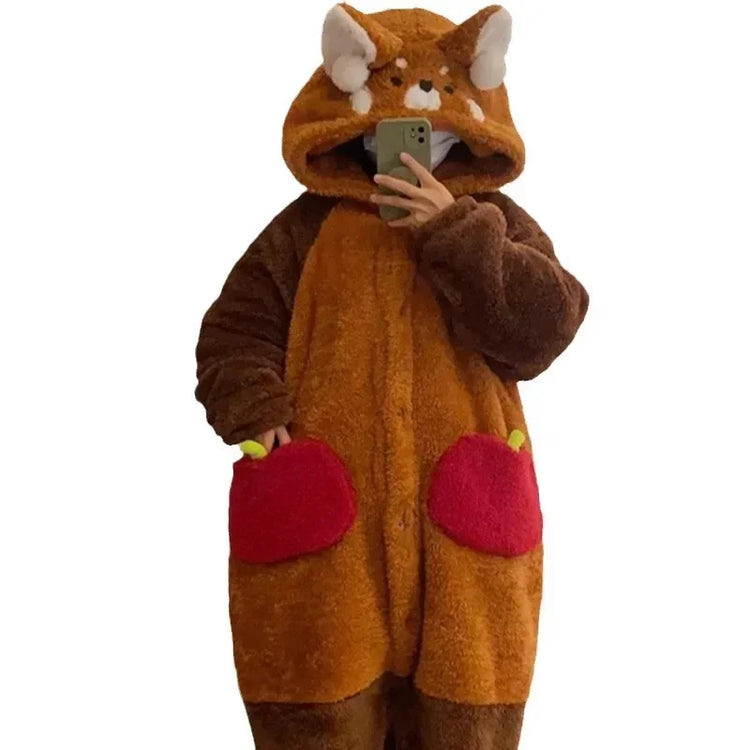 Adult raccoon costumes, cartoon pajamas, Halloween role-playing costumes, animal pajamas