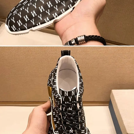 Brand Men Sneakers Fashion Print Casual Shoes Men Breathable Lace Up Running Shoes Luxury High Quality Men Sport Shoes 2026 New