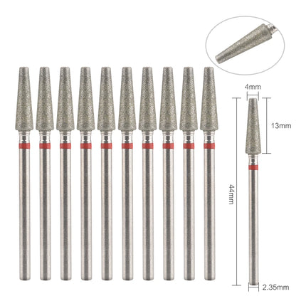 10Pcs Diamond Milling Cutter For Manicure Electric Nail Drill Bits Accessory Pedicure Machine Nail File Gel Remover Tool