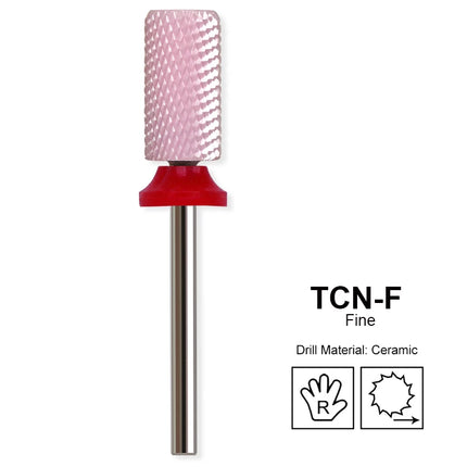 Pink Ceramic Carbide Nail Drill Bits Milling Cutter For Gel Polish Remover Electric Nail Machine Polishing Peeling File Home Salon Manicure Pedicure Accessories
