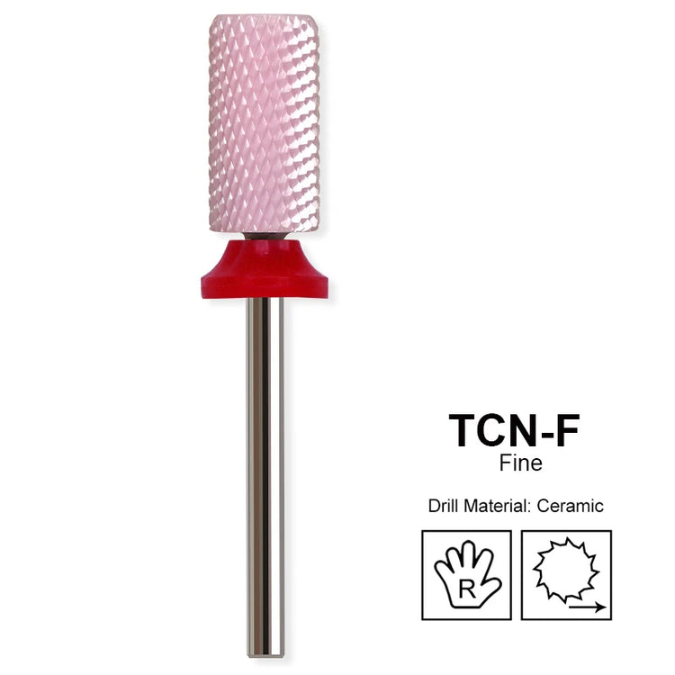 Pink Ceramic Carbide Nail Drill Bits Milling Cutter For Gel Polish Remover Electric Nail Machine Polishing Peeling File Home Salon Manicure Pedicure Accessories