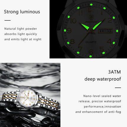 POEDAGAR elegante orologio da polso da donna al quarzo impermeabile luminoso data settimana orologio da donna orologi da donna casual in acciaio inossidabile reloj platinumshop