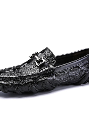 Scarpe Casual da uomo in vera pelle stile coccodrillo mocassini per scarpe comodi da uomo scarpe da uomo Casual Slip on semplici scarpe da guida
