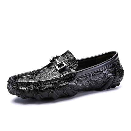 Scarpe Casual da uomo in vera pelle stile coccodrillo mocassini per scarpe comodi da uomo scarpe da uomo Casual Slip on semplici scarpe da guida