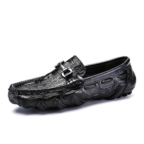 Scarpe Casual da uomo in vera pelle stile coccodrillo mocassini per scarpe comodi da uomo scarpe da uomo Casual Slip on semplici scarpe da guida