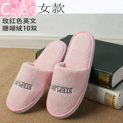 5 pairs/lot men women disposable hotel slippers guest cotton slides home travel SPA slipper hospitality cheap indoor slip-on