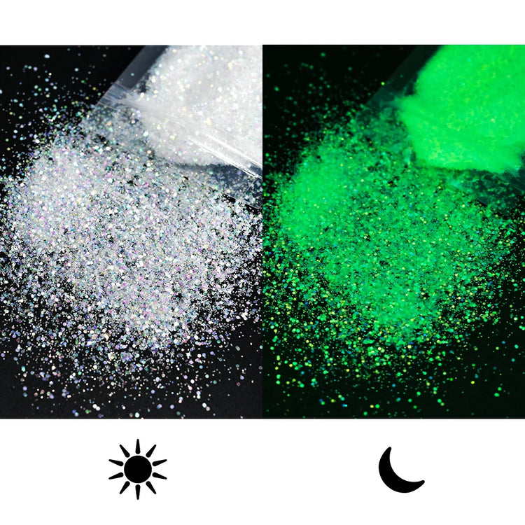 10g/Bag Glitter Snow White Nail Art Sugar Powder Sweater Laser Shiny Decoration Chrome Powder Woolen Candy Effect Nails 2027