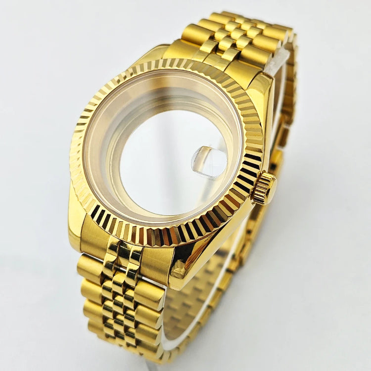 40mm Sapphire Glass For Men Watch Case Fit Miyota 8215 8285 DG2813 Movement Waterproof Jub President Stainless Strap 31mm Dial