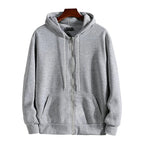 Zipper Hoodies Autumn Winter Men's New Long Sleeve Hooded Sweatshirt Fashion Casual Male Outfit Sportwear Loose Fit Clothes PlatiNum