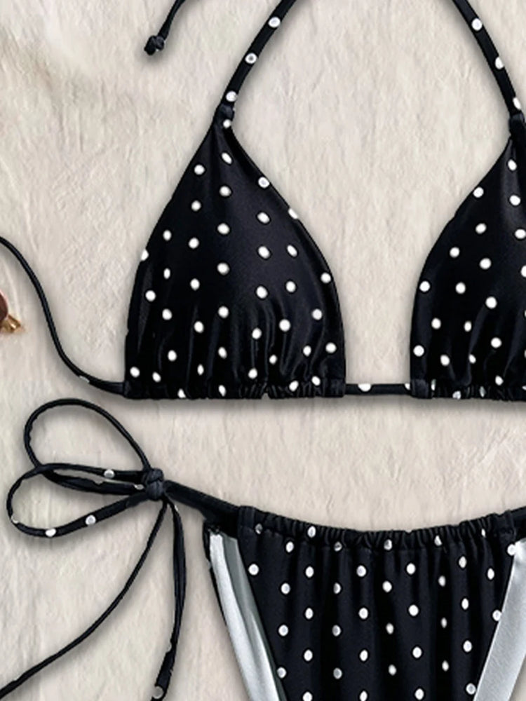 Micro Bikini Sexy da Donna 2026, Costume da Bagno a Pois, Set Bikini Brasiliano, Perizoma, Biquini, Costumi da Bagno a Stringa, Abbigliamento da Spiaggia Femminile