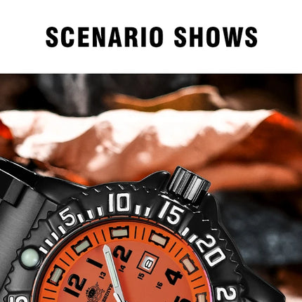 ADDIESDIVE 44mm Men's  Wrist Watch 50m Water Resistant Large Luminous Dial Date Display Stainless Steel Men's Quartz Watch