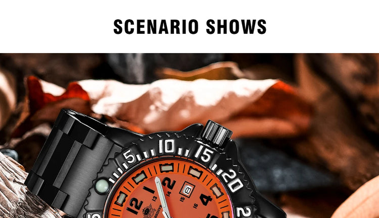 ADDIESDIVE 44mm Men's  Wrist Watch 50m Water Resistant Large Luminous Dial Date Display Stainless Steel Men's Quartz Watch