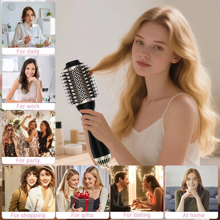 Hair Dryer Brush Blow Dry Brush 60mm - One-Step Hot Air Styler and Hairdryer Fast Drying & Styling for Frizz-Free, Voluminous Blowouts, Anti-Frizz & Volume Boost for Smooth Bouncy Hair