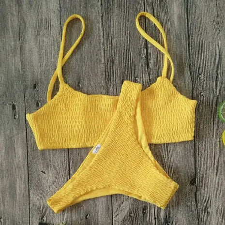 Nuova vendita calda donne sexy reggiseno imbottito push-up bikini set costume da bagno a pieghe costumi da bagno nuoto costume da bagno da spiaggia bikini set PlatiNum