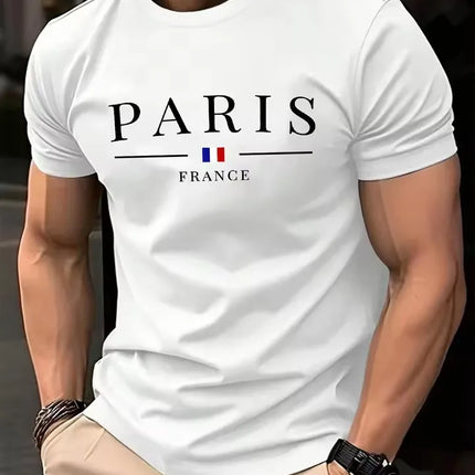 Men's Summer T-Shirt with 3D Letter Print, Hip Hop Street Style Personalized T-Shirt, Men's Casual Top.