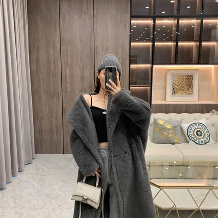 Max Teddy Coat 62% Alpaca 26% Wool 12% Silk Coat Winter Thicken Women's Coat
