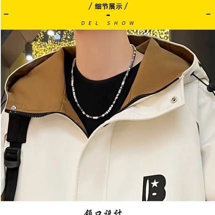 Fashion 2026 Spring Autumn Men's Hooded Casual Jacket Outdoor Windproof Loose Technical Coat Youth Streetwear Top Parka Clothing