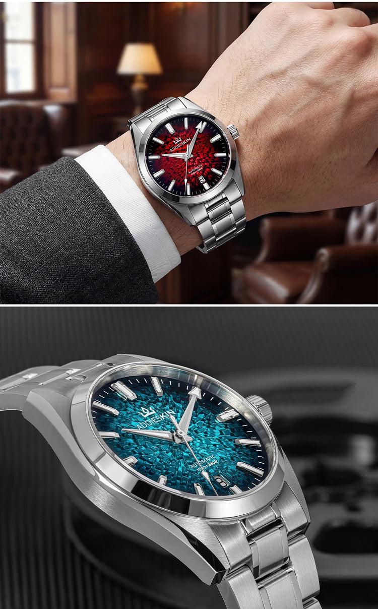AddiesKin K003 Men's Automatic Watch BGW9 Super Luminous 10Bar Waterproof Sapphire Crystal 316L Stainless Steel Mechanical Watch