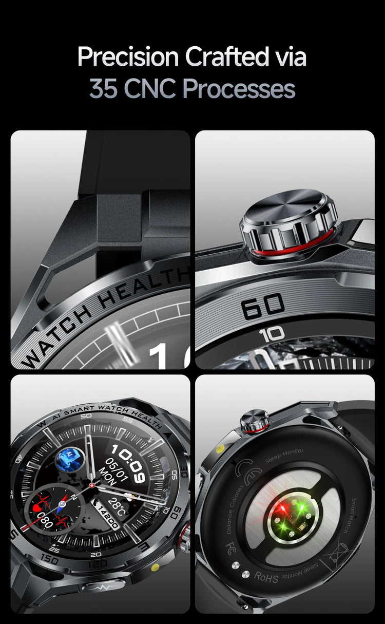 Nuovo Smartwatch 2026 con Analisi AI del Grasso Corporeo, ECG+PPG, Acido Urico, Pressione Sanguigna, Ossigeno nel Sangue, Chiamate, Schermo AMOLED per Uomini e Donne platinumshop