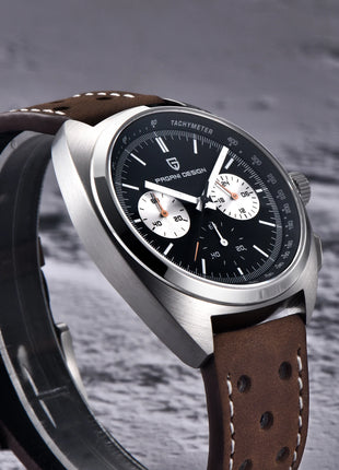 PAGANI DESIGN 2025 Nuovo Panda Dial Orologi da uomo Orologio al quarzo di lusso per uomo Giappone VK63 Cronografo sportivo Orologio da polso in vetro zaffiro