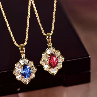 Huitan Splendida scatola con ciondolo Collana a catena Lady Temperamento Gioielli da festa di lusso con accessori color oro con zirconi luminosi