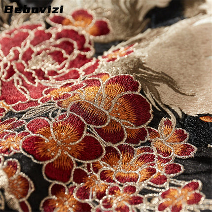 High Quality Japanese Style Nine-tailed Fox Embroidered Motorcycle Jacket Streetwear Harajuku Hip Hop Men Baseball Coat Autumn